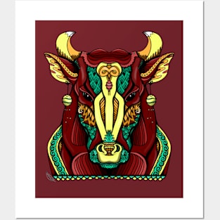 Ox Totem, Chinese New Year Posters and Art